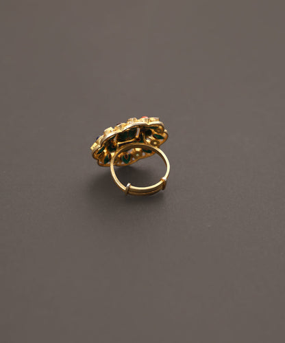 Amala_Handcrafted_Pure_Silver_Floral_Motif_Ring_With_Semi_Precious_Stones_WeaverStory_03