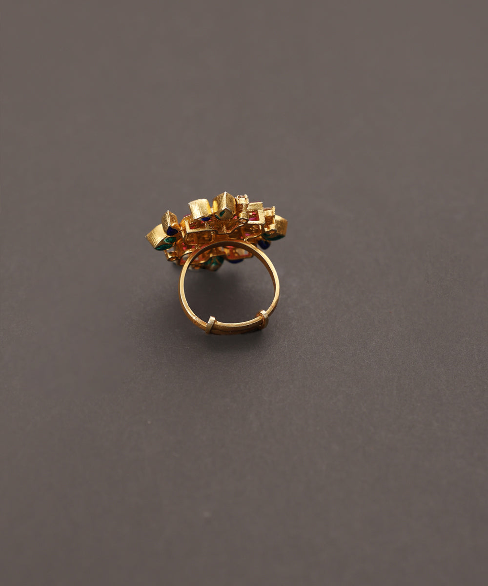 Gulshan_Handcrafted_Pure_Silver_Ring_With_Semi_Precious_Stones_WeaverStory_03