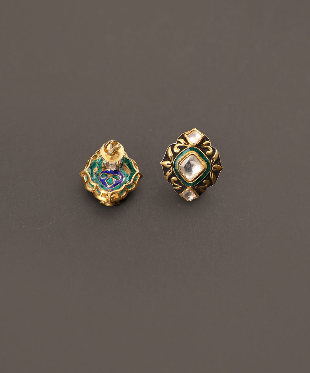 Anahita_Handcrafted_Pure_Silver_Stud_Earrings_With_Semi_Precious_Stones_WeaverStory_03