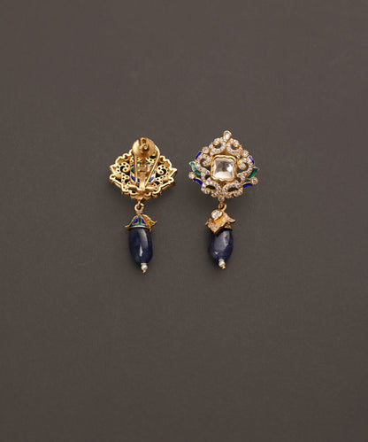 Saba_Handcrafted_Pure_Silver_Stud_Earrings_With_Semi_Precious_Stones_WeaverStory_02