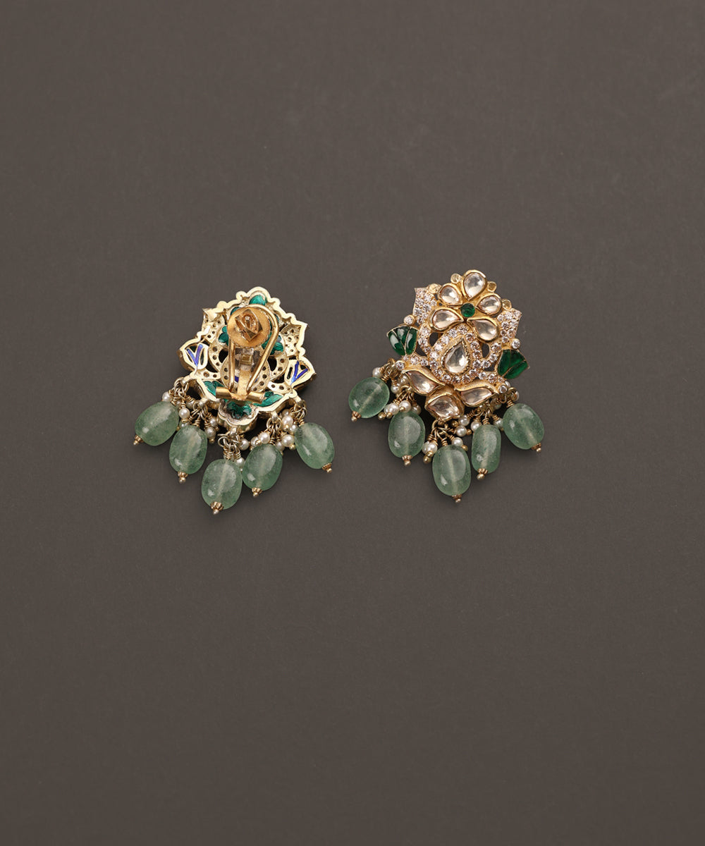 Nazneen_Handcrafted_Pure_Silver_Earrings_With_Semi_Precious_Stones_WeaverStory_02