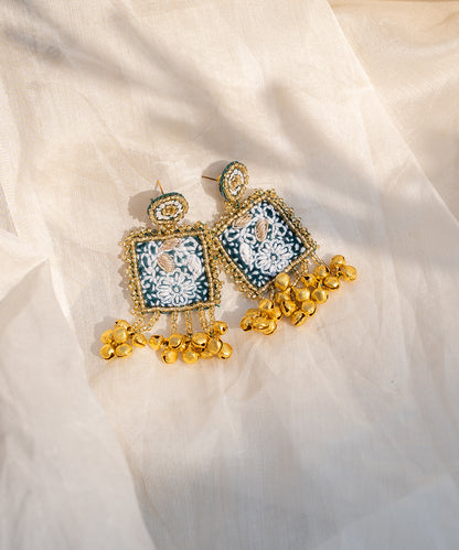 Hand-Embroidered_Blue_Floral_Beaded_Jhumka_Earrings_With_Gold_Bell_Drops_WeaverStory_03