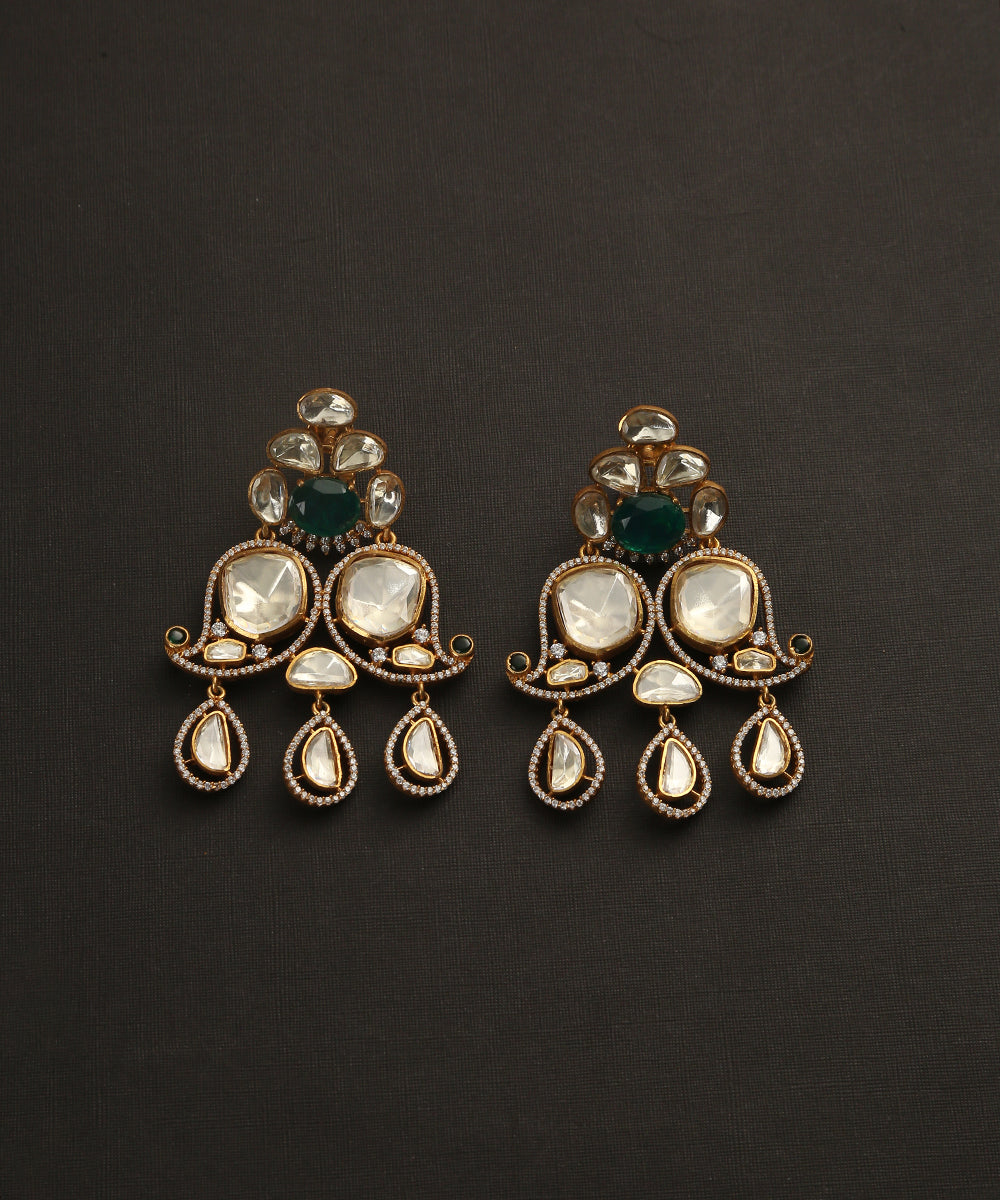 Aabdeen_Handcrafted_Earrings_With_Moissanite_Polki_And_Semi_Precious_Stones_WeaverStory_02