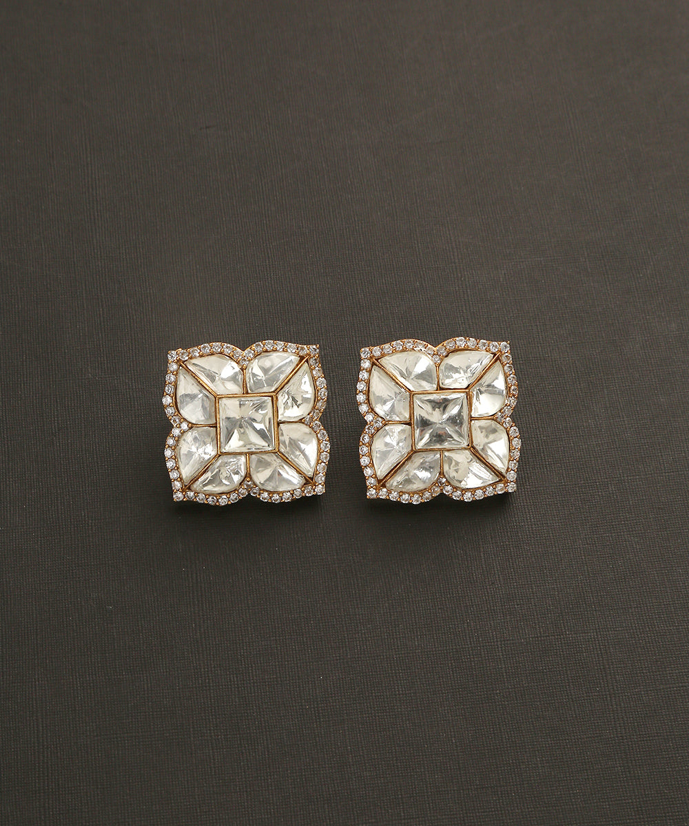 Liyana_Handcrafted_Studs_With_Moissanite_Polki_WeaverStory_02