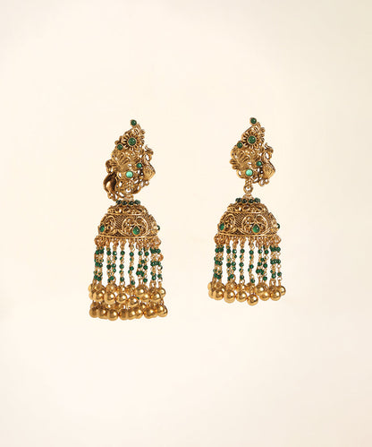 Sabinna_Handcrafted_Earrings_With_Green_Stones_WeaverStory_02