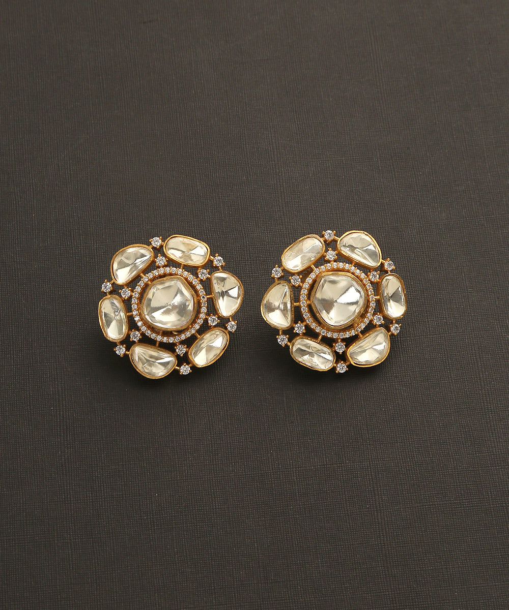Taalia_Handcrafted_Studs_With_Moissanite_Polki_WeaverStory_02