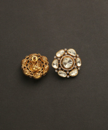 Taalia_Handcrafted_Studs_With_Moissanite_Polki_WeaverStory_03