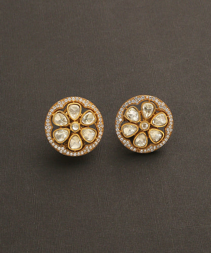 Aaliyah_Handcrafted_Floral_Studs_With_Moissanite_Polki_WeaverStory_02