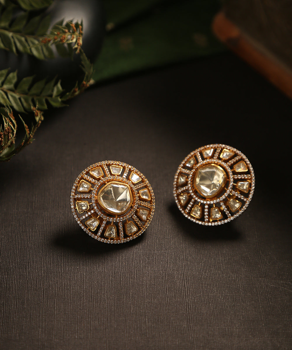 Badia_Handcrafted_Earrings_With_Moissanite_Polki_WeaverStory_01