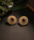 Taaliah_Handcrafted_Floral_Studs_With_Moissanite_Polk_And_Black_Stone_WeaverStory_01