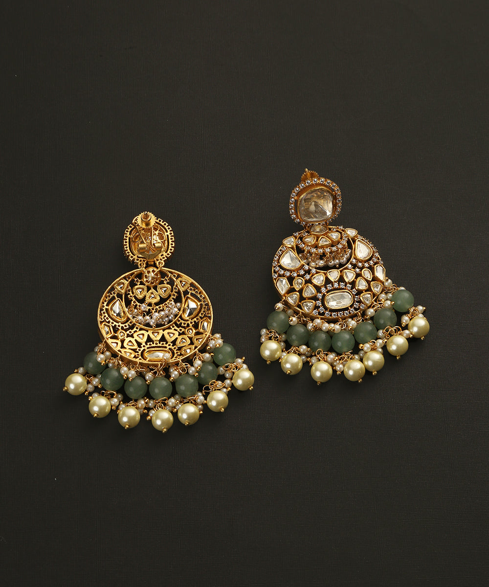 Umaiza_Handcrafted_Earrings_With_Moissanite_Polki_And_Pearl_Tassels_WeaverStory_03