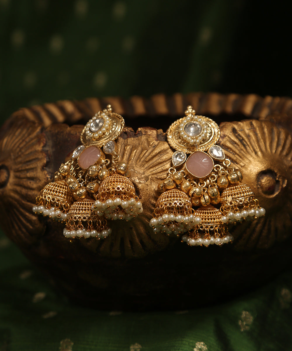 Aarzam_Handcrafted_Jhumki_With_Pearl_Tassels_WeaverStory_01