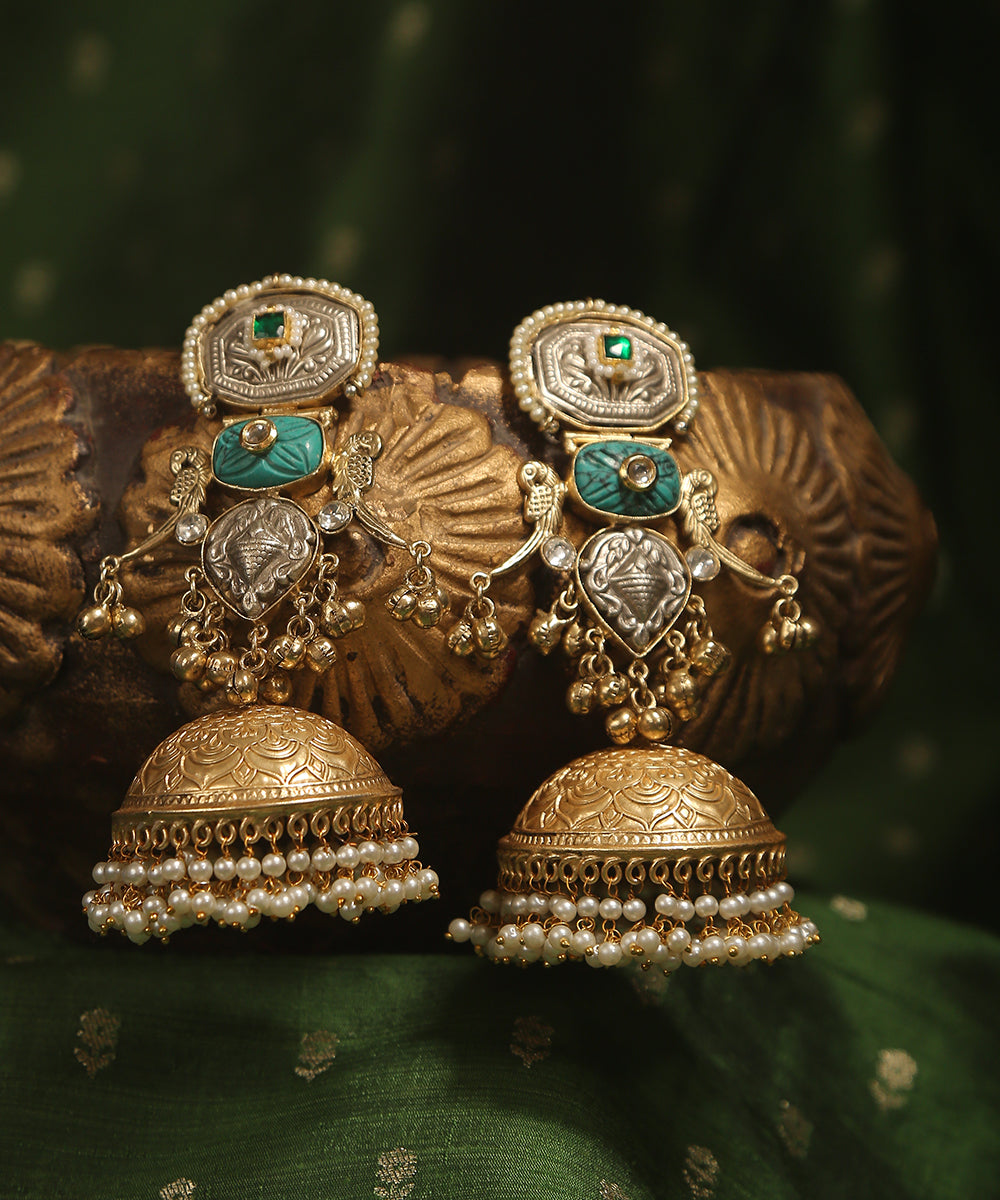 Dina_Handcrafted_Jhumka_With_Pearl_Tassels_WeaverStory_01