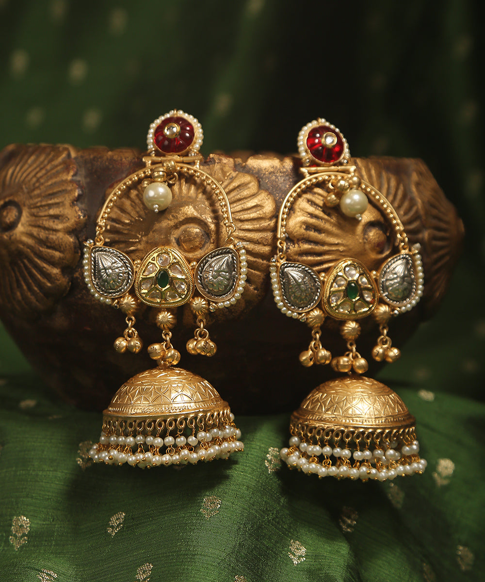 Hrida_Handcrafted_Chandbali_With_Pearls_And_Ghungaroo_WeaverStory_01