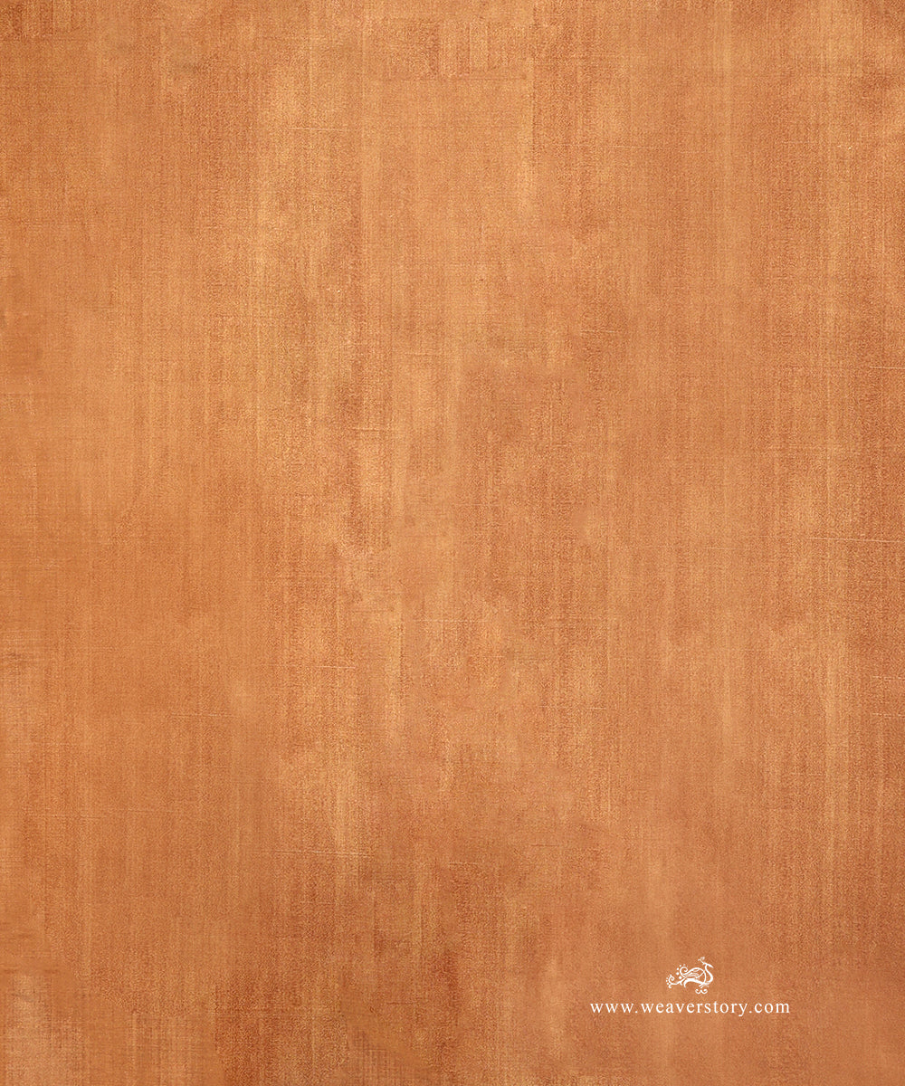 Rust_Handloom_Plain_Pure_Tissue_Chanderi_Fabric_WeaverStory_03