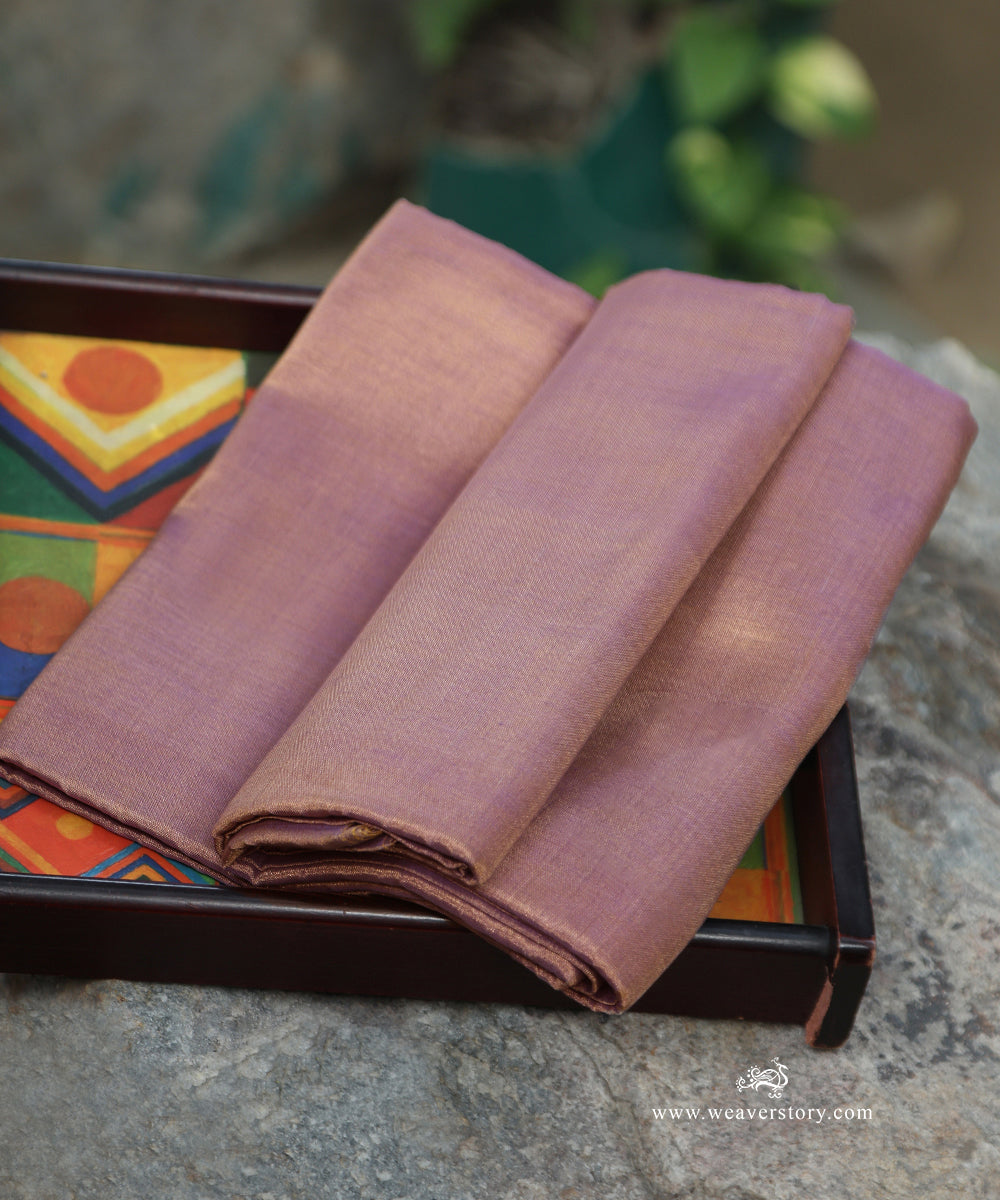 Mauve_Gold_Handloom_Plain_Pure_Tissue_Chanderi_Fabric_WeaverStory_01