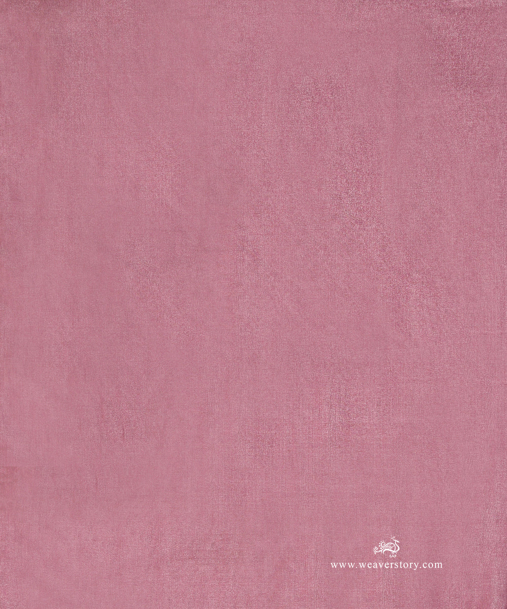 Pink_Handloom_Plain_Pure_Cotton_Tissue_Chanderi_Fabric_WeaverStory_02