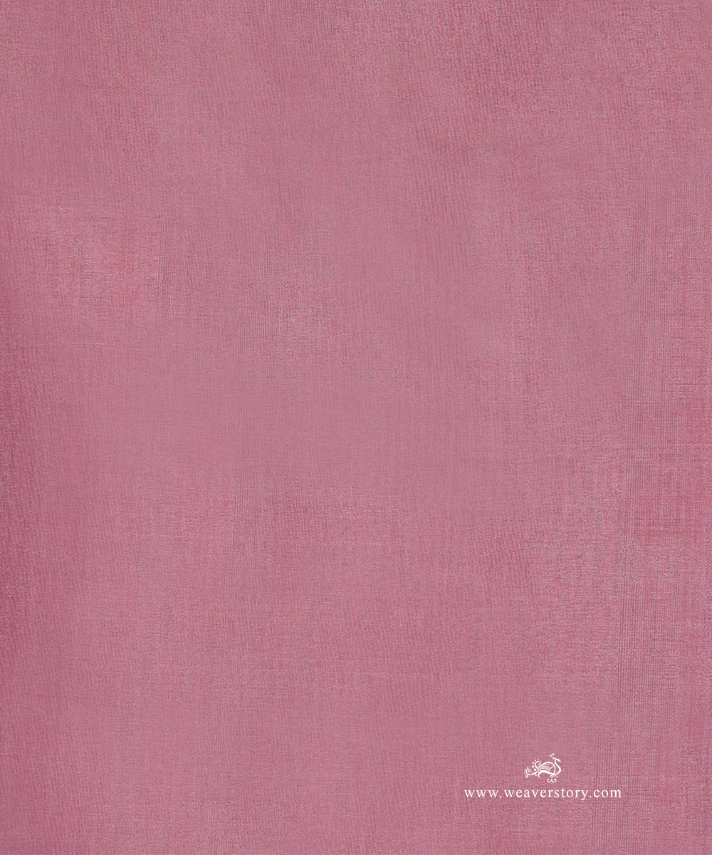 Pink_Handloom_Plain_Pure_Cotton_Tissue_Chanderi_Fabric_WeaverStory_03