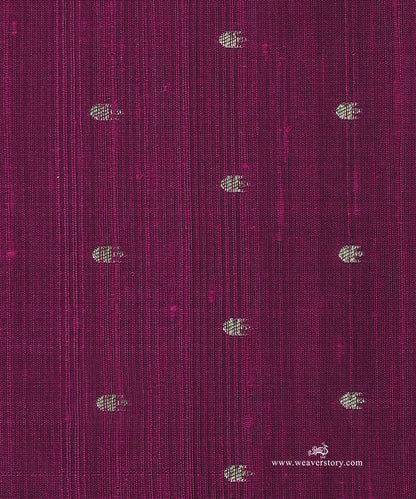 Handloom_Purple_Pure_Raw_Silk_Banarasi_Fabric_With_Small_Zari_Booti_WeaverStory_03