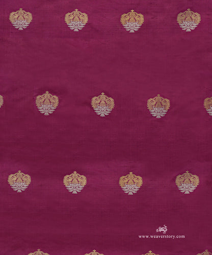 Handloom_Purple_Pure_Katan_Silk_Banarasi_Fabric_With_Gold_And_Silver_Kadhwa_Booti_WeaverStory_03