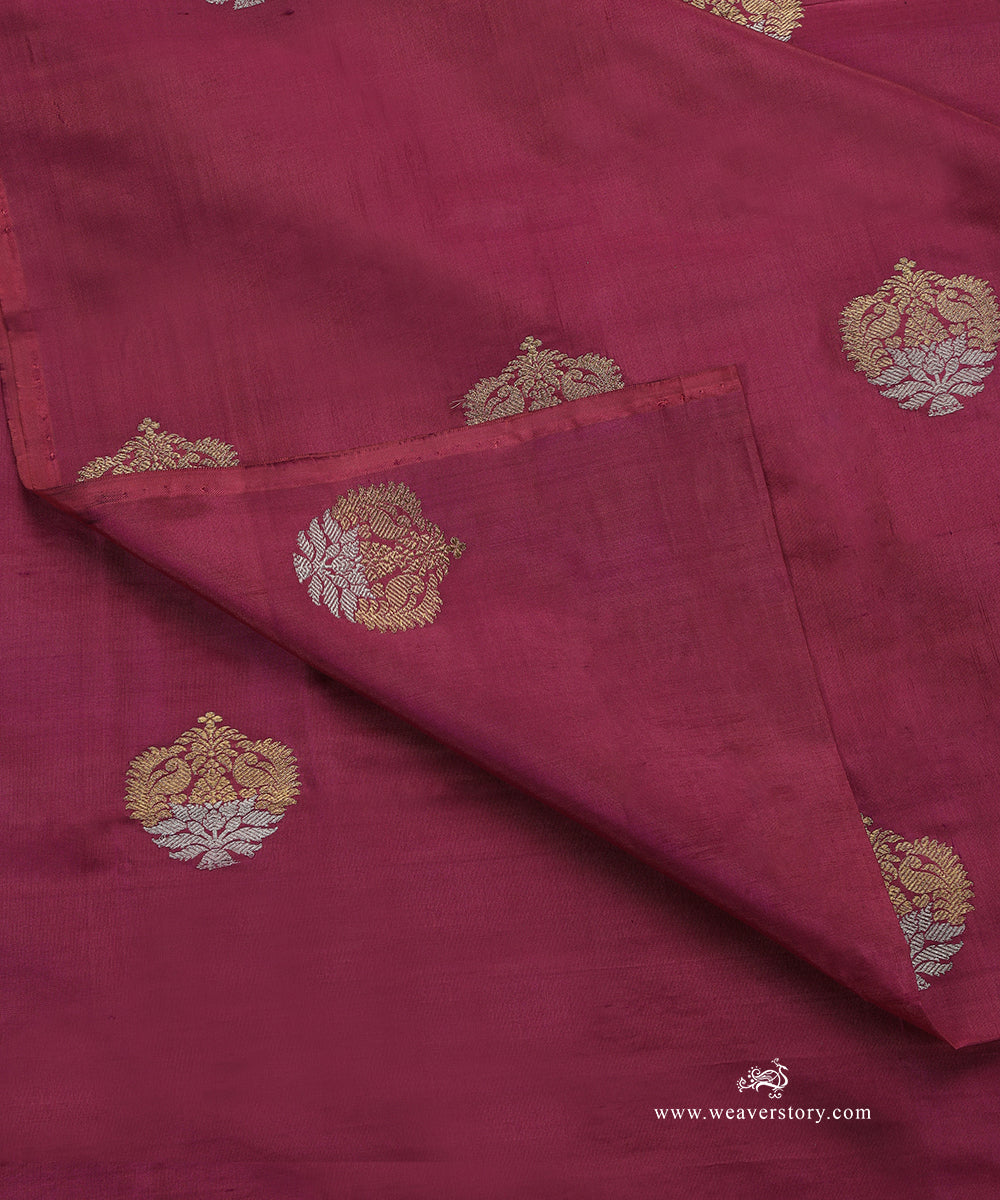 Handloom_Purple_Pure_Katan_Silk_Banarasi_Fabric_With_Gold_And_Silver_Kadhwa_Booti_WeaverStory_04