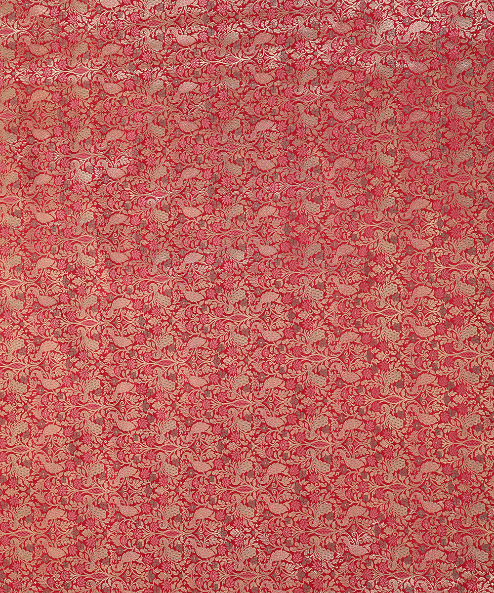 Handloom_Rani_Pink_Pure_Katan_Silk_Shikargah_Talfi_Tanchoi_Weave_Banarasi_Fabric_WeaverStory_02