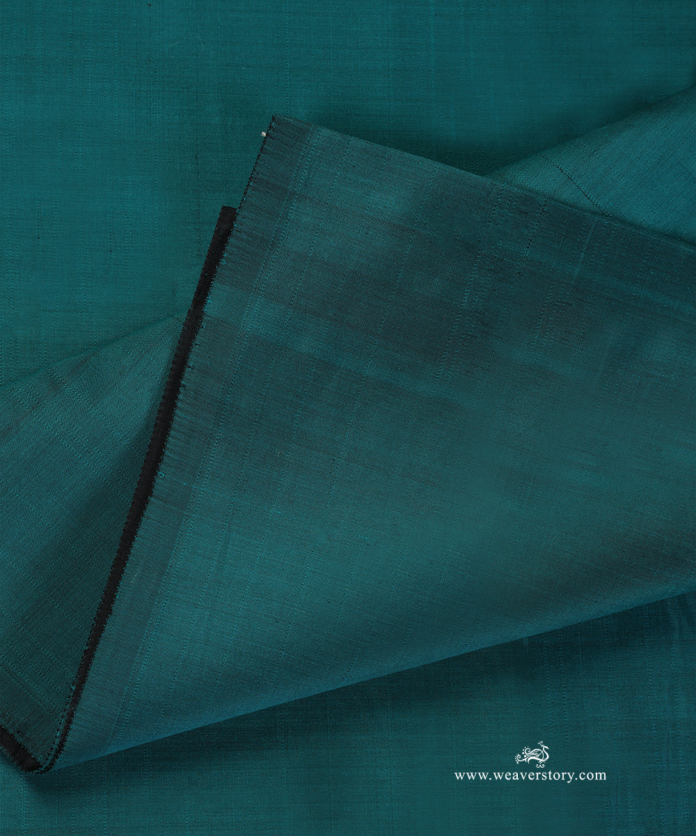 Dark_Green_Handloom_Pure_Mushroo_Silk_Banarasi_Fabric_WeaverStory_04