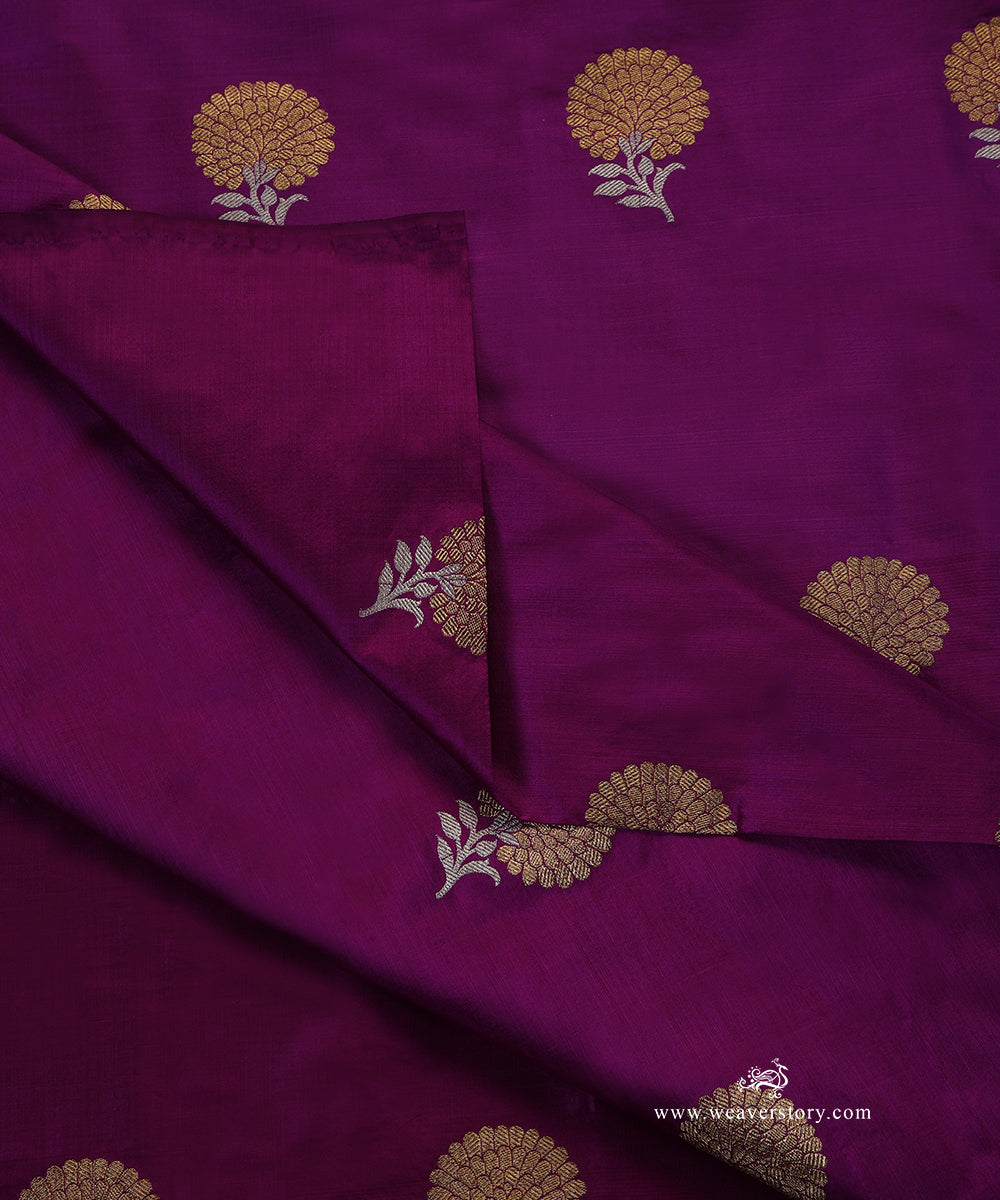 Handloom_Purple_Pure_Katan_Silk_Banarasi_Fabric_With_Cutwork_Sona_Rupa_Kadwa_Booti_WeaverStory_04