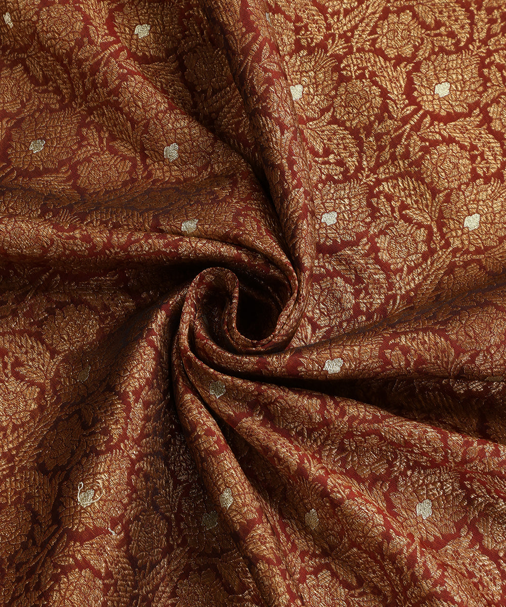 Handloom_Dark_Maroon_Pure_Katan_Silk_Kimkhab_Banarasi_Fabric_With_Nakshi_Work_WeaverStory_05