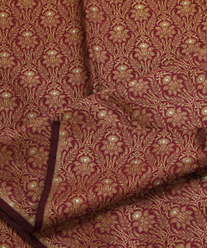 Wine_Handloom_Pure_Katan_Silk_Kimkhab_Banarasi_Fabric_In_Antique_Zari_With_Mughal_Motifs_WeaverStory_04