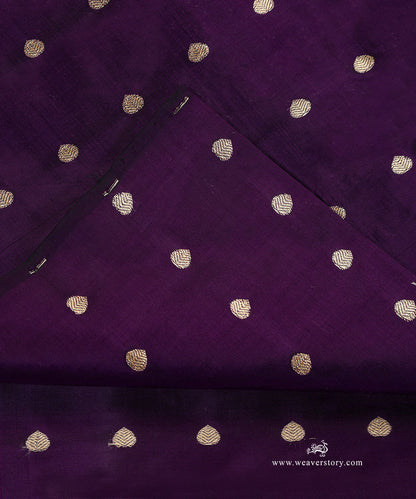 Handloom_Dark_Purple_Pure_Katan_Silk_Banarasi_Fabric_With_Cutwork_Booti_WeaverStory_04