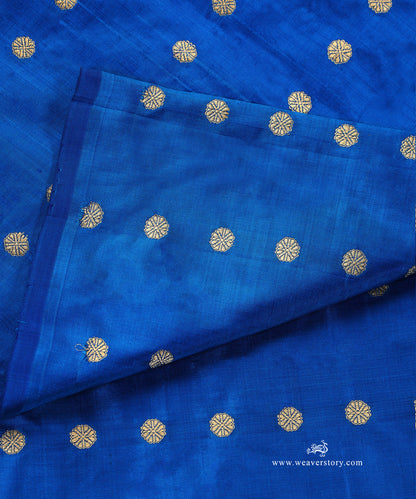 Handloom_Cobalt_Blue_Pure_Katan_Silk_Banarasi_Fabric_With_Cutwork_Booti_WeaverStory_04