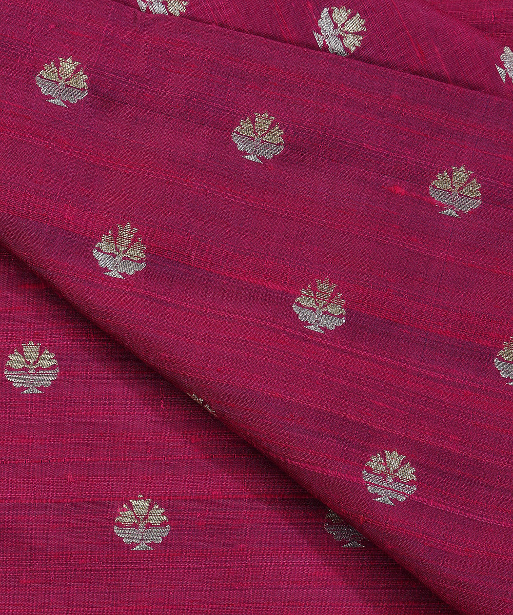 Handloom_Purple_Pure_Tussar_Silk_Banarasi_Fabric_With_Sona_Rupa_Cutwork_Booti_WeaverStory_04