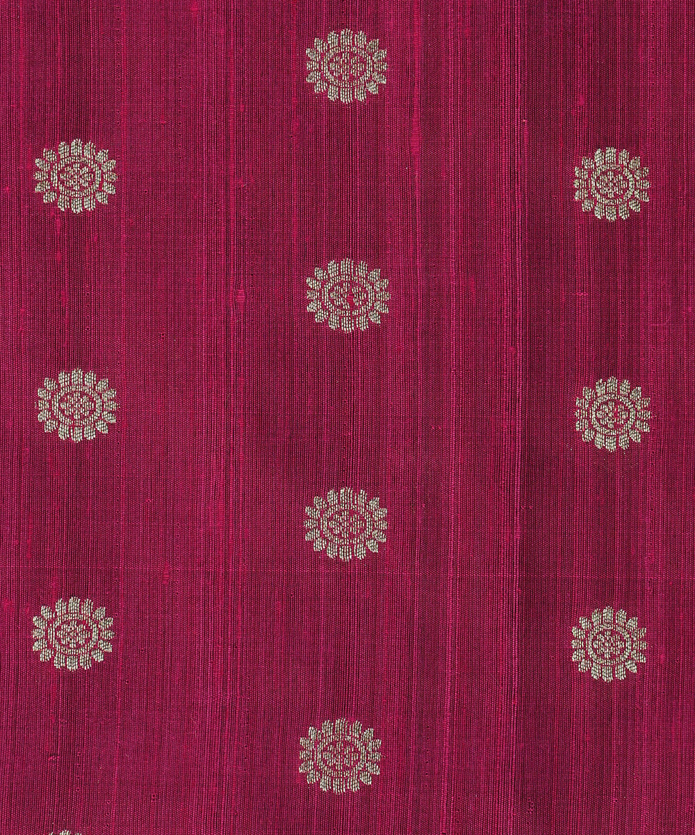 Handloom_Purple_Pure_Tussar_Silk_Banarasi_Fabric_With_Cutwork_Round_Booti_WeaverStory_03