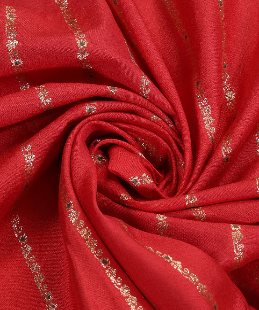 Pink_Handloom_Pure_Moonga_Silk_Banarasi_Fabric_With_Cutwork_Meena_Booti_WeaverStory_05