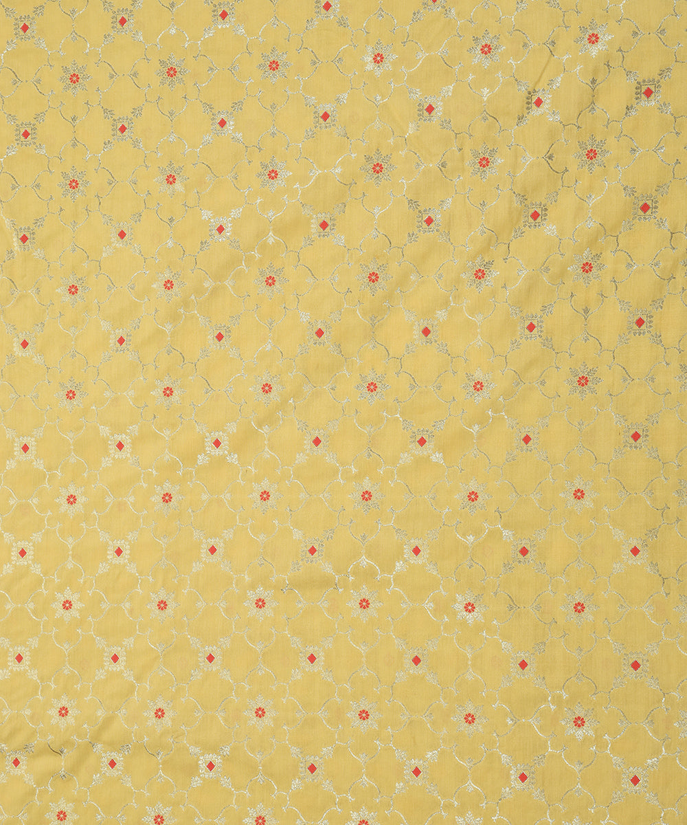 Pastel_Yellow_Handloom_Pure_Moonga_Silk_Banarasi_Fabric_With_Cutwork_Meena_Booti_WeaverStory_02