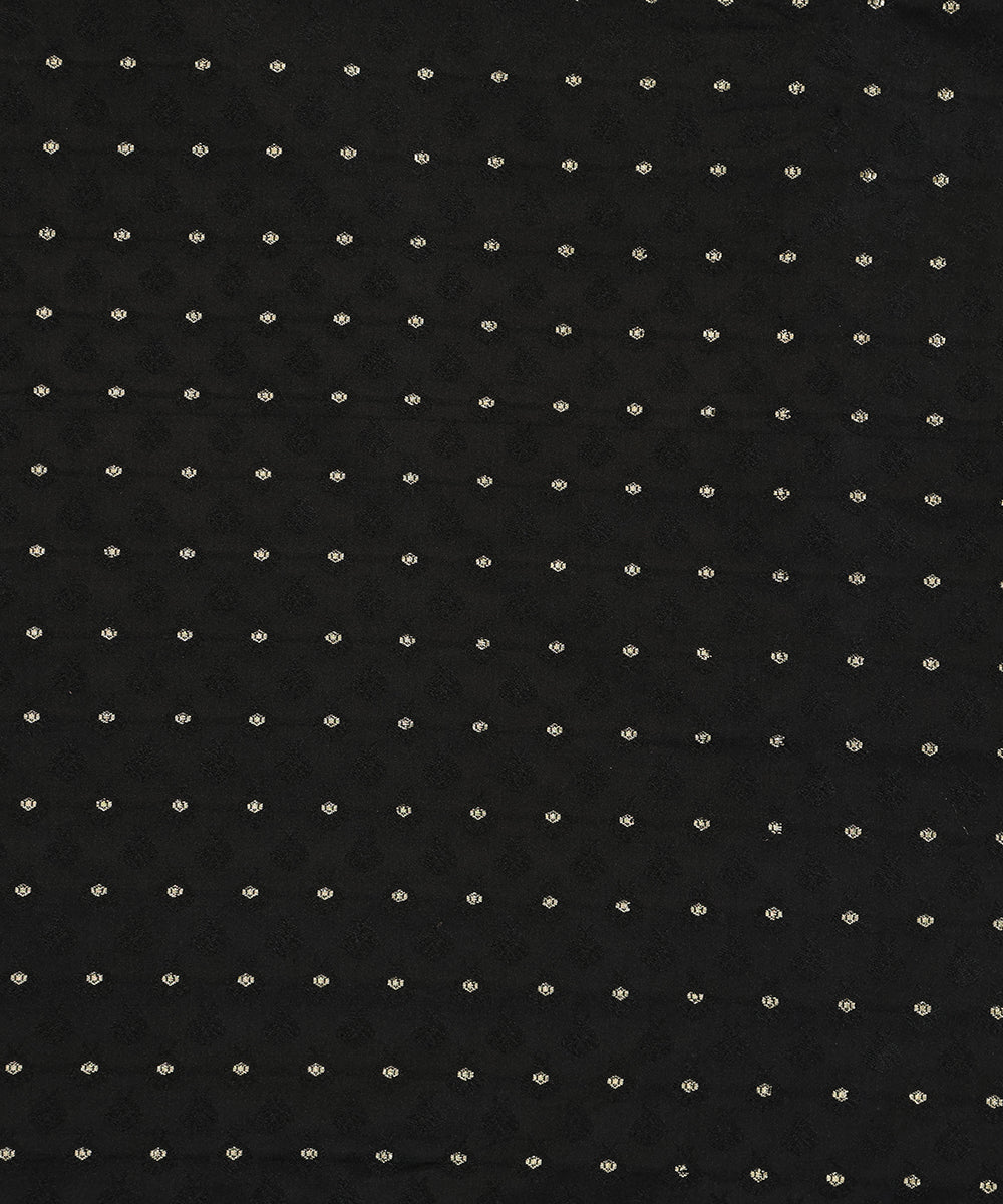 Handloom_Black_Pure_Katan_Silk_Tanchoi_Banarasi_Fabric_With_Reshma_Booti_WeaverStory_02