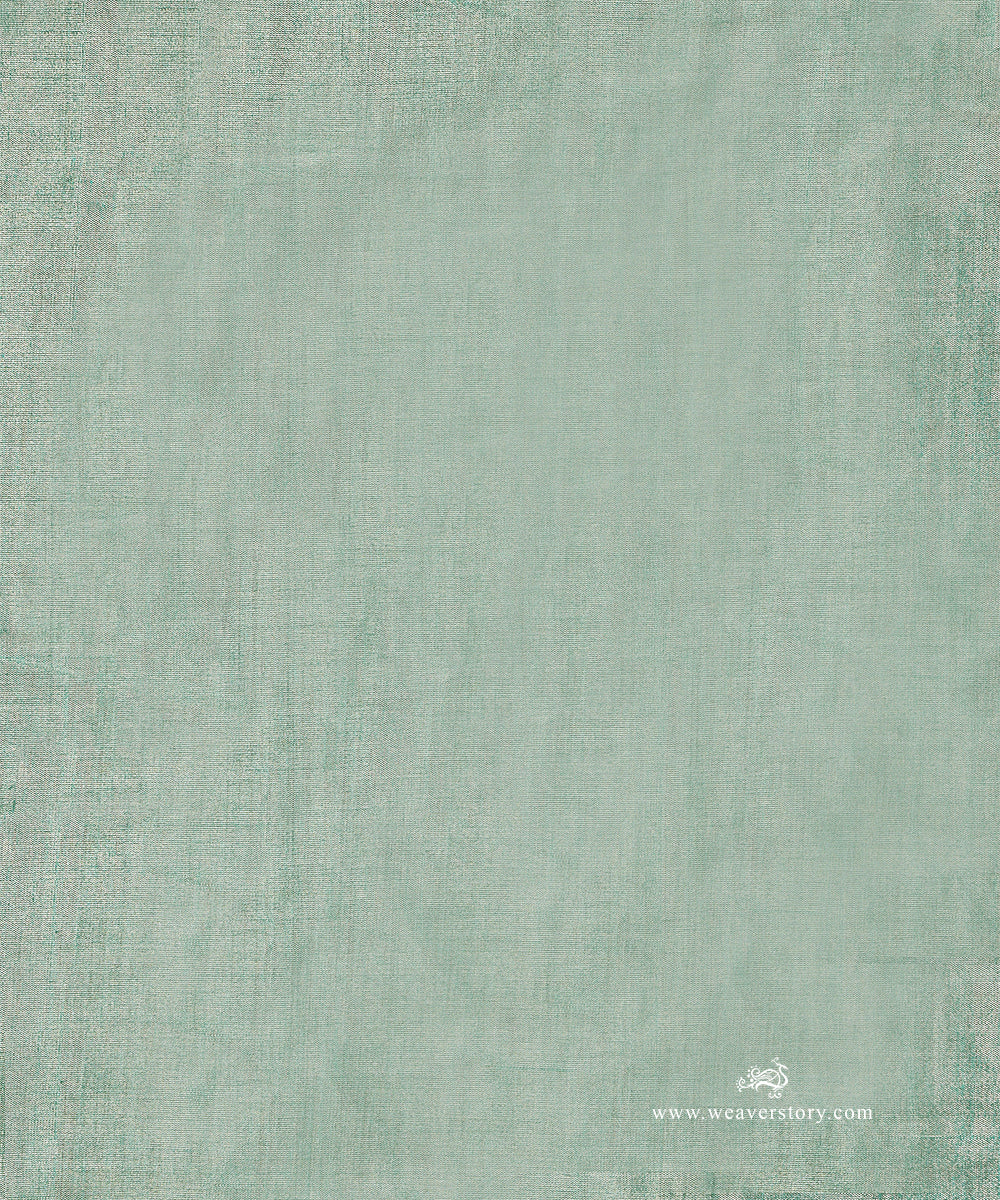 Mint_Green_Handloom_Plain_Pure_Tissue_Chanderi_Fabric_WeaverStory_03