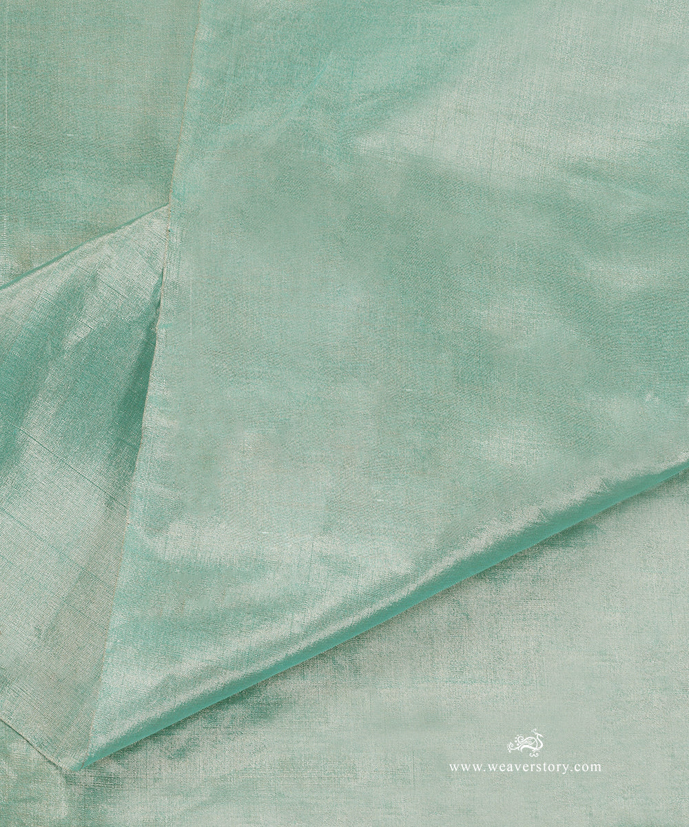 Mint_Green_Handloom_Plain_Pure_Tissue_Chanderi_Fabric_WeaverStory_04