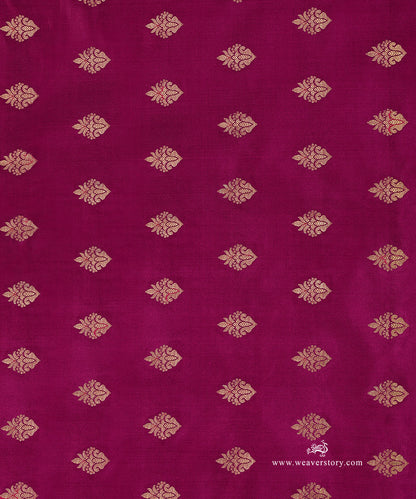 Handloom_Fuschia_Pure_Satin_Silk_Banarasi_Fabric_With_Cutwork_Booti_WeaverStory_03