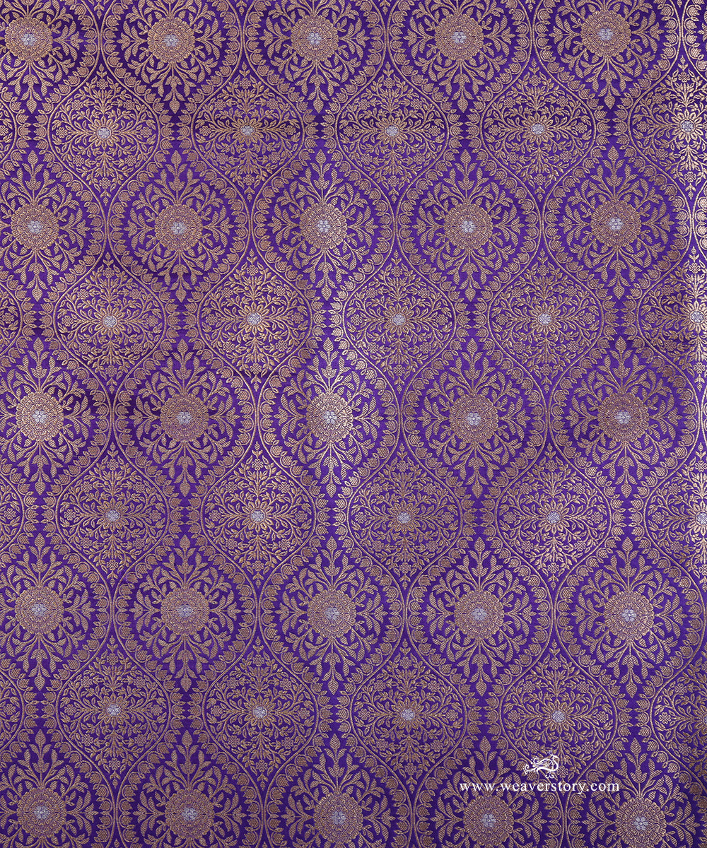 Handloom_Pure_Katan_Silk_Purple_Kimkhab_Banarasi_Fabric_WeaverStory_02