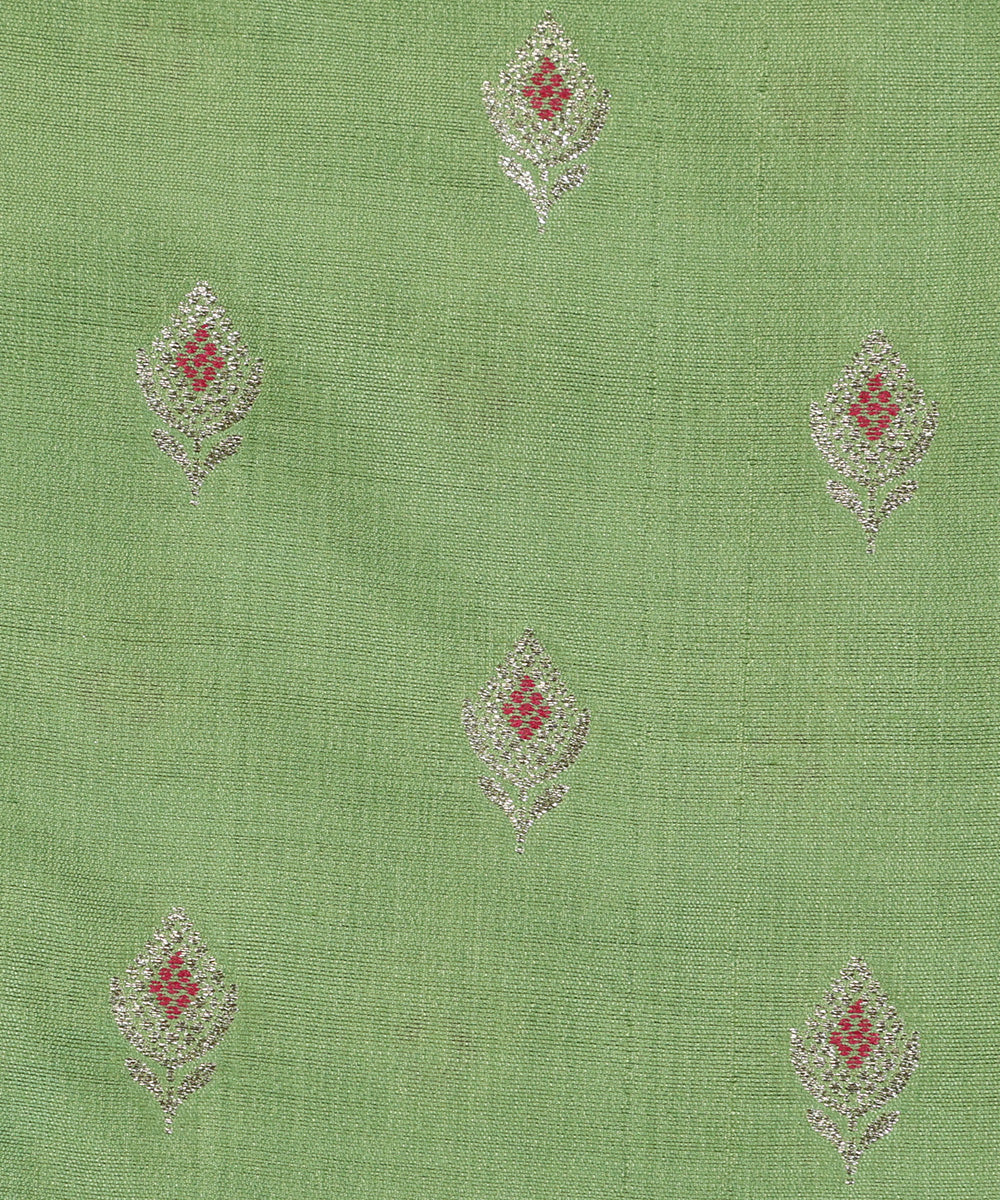 Light_Green_Handloom_Pure_Mulberry_Silk_Banarasi_Fabric_With_Meenakari_Booti_WeaverStory_03