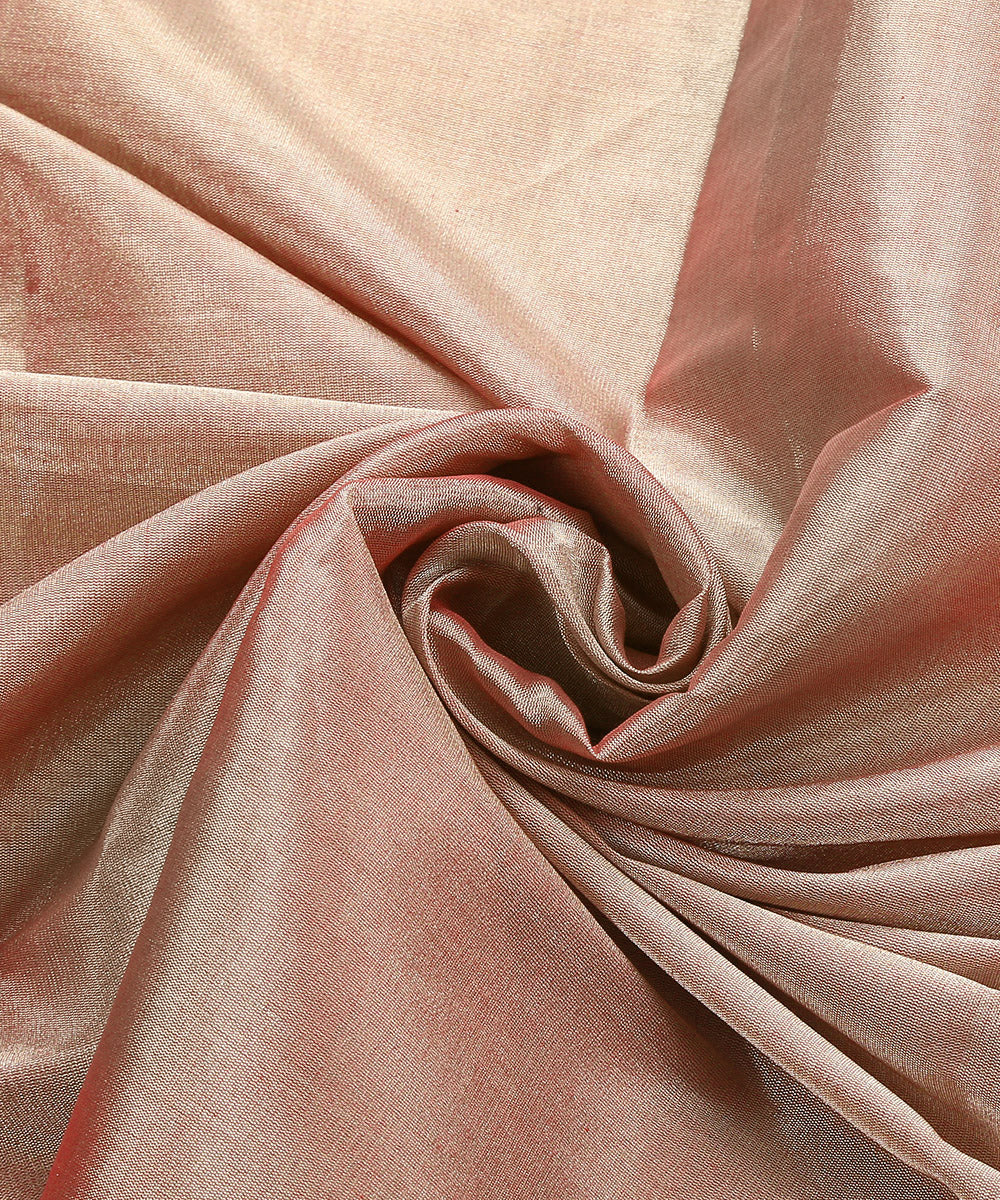 Handloom Light Pink Pure Tissue Chanderi Fabric