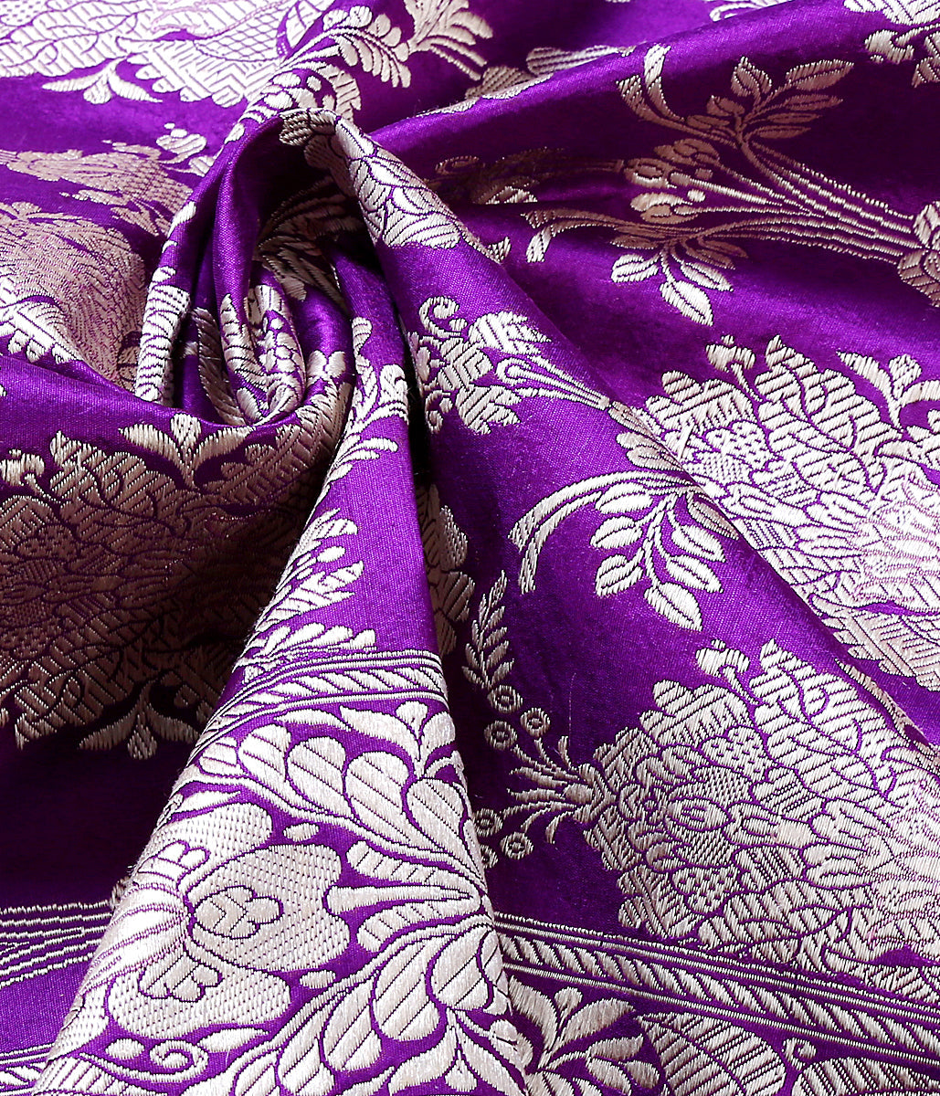 Purple_Banarasi_Kadhwa_Jangla_dupatta_WeaverStory_05