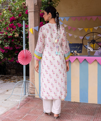 Cotton Candy White Pink Chanderi Mulmul Kurta set of 2