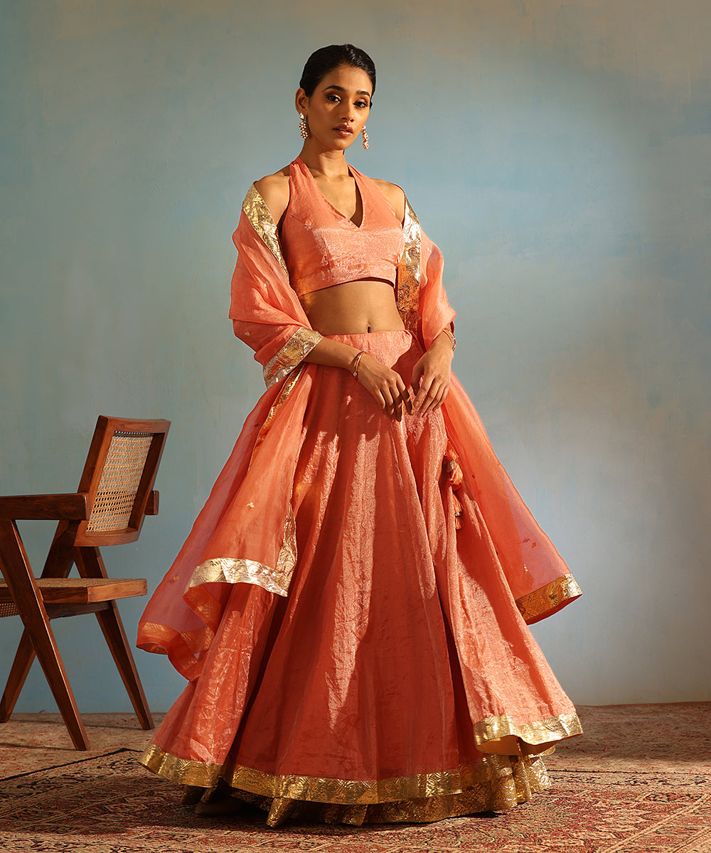 Orange_Handcrafted_Tissue_Silk_Kalidaar_Lehenga_Set_With_Organza_Dupatta_WeaverStory_03