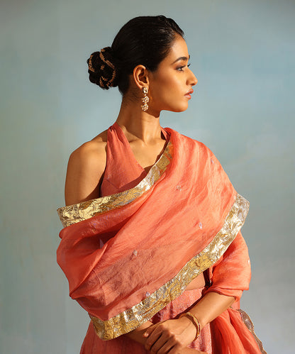 Orange_Handcrafted_Tissue_Silk_Kalidaar_Lehenga_Set_With_Organza_Dupatta_WeaverStory_02