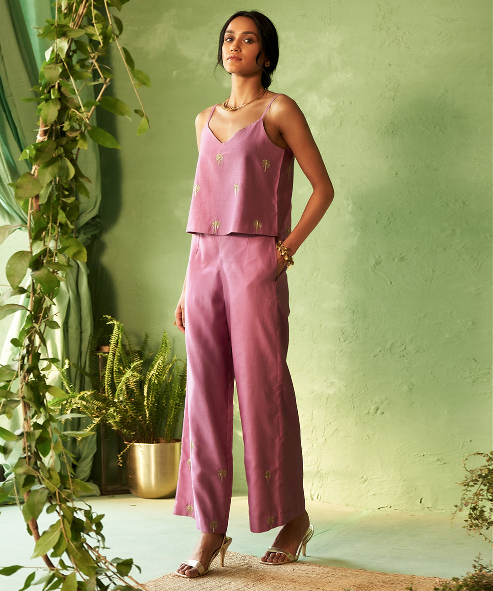 Kinaara Palm Embroidered Jacket Set