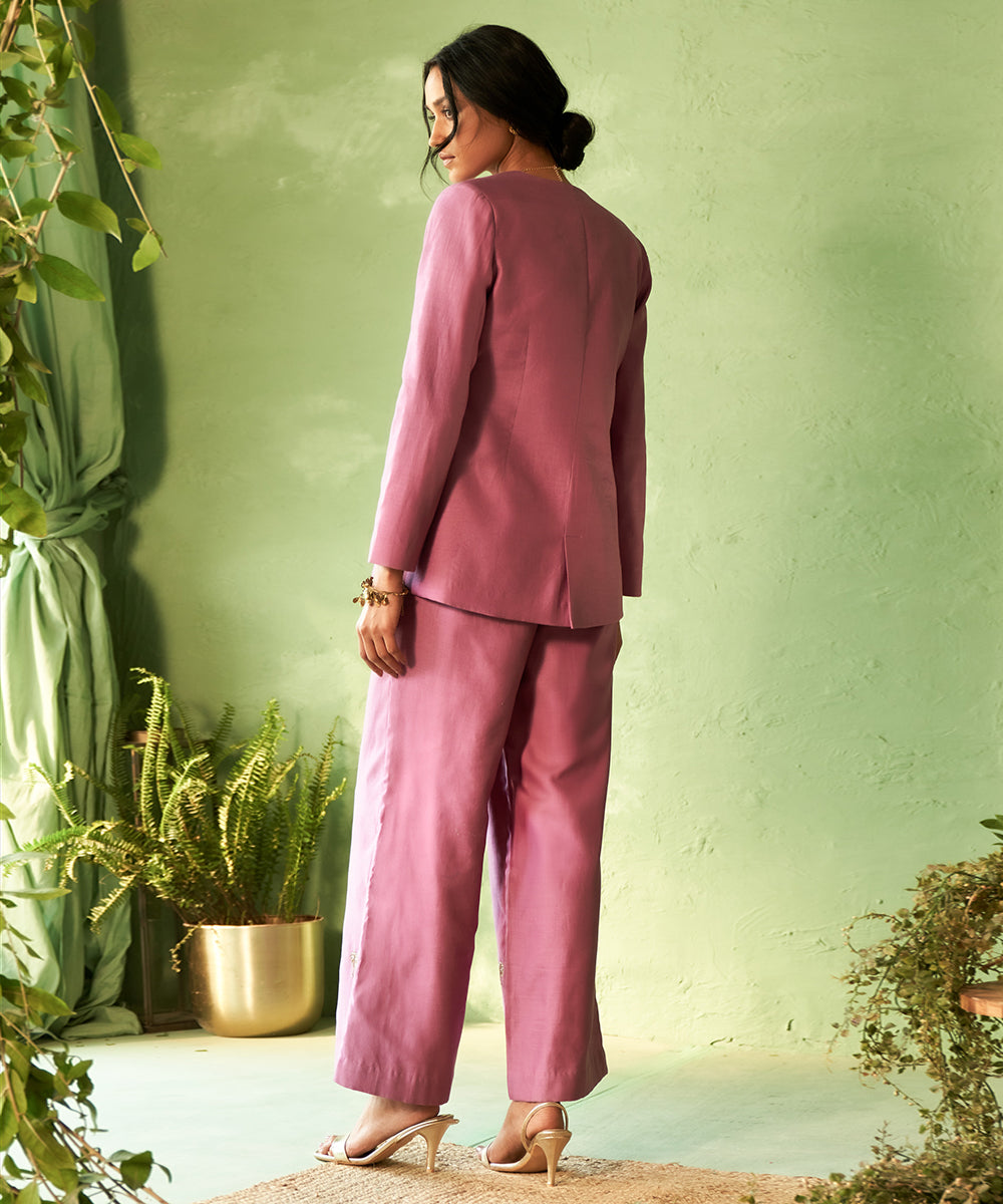 Kinaara Palm Embroidered Jacket Set