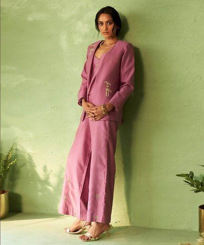 Kinaara Palm Embroidered Jacket Set